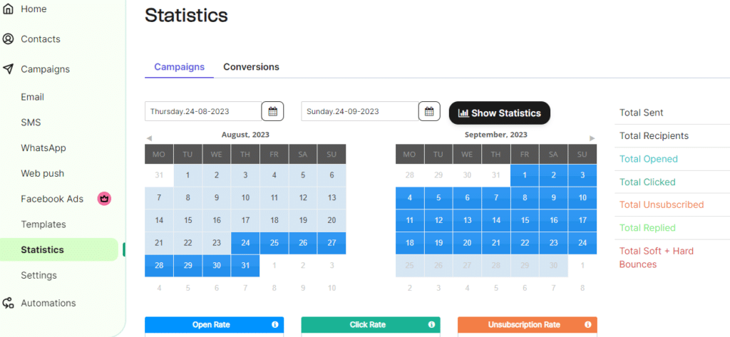 Brevo user-interface_ statistic dashboard